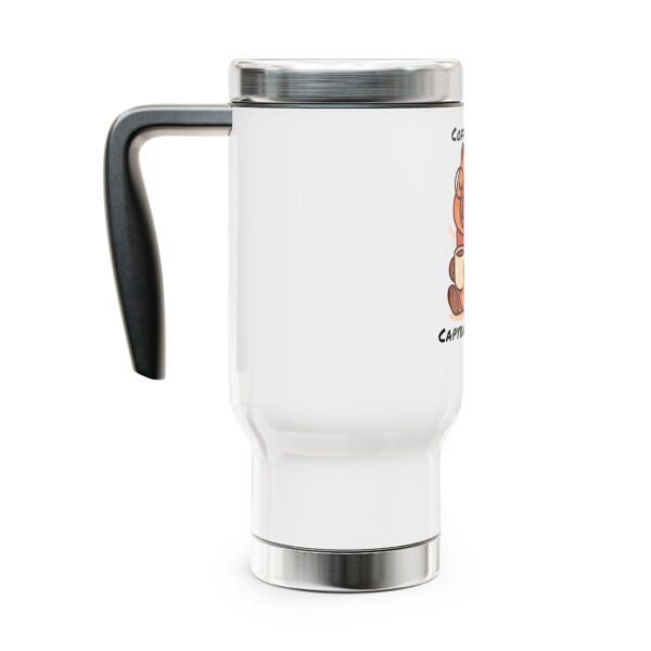 Capybara Stainless Steel Travel Mug with Handle – Durable 14oz Insulated Mug with Cute Capybara Design