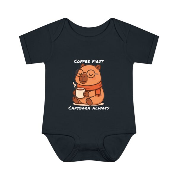 Infant Baby Rib Bodysuit with Cute Capybara Design – Soft, Comfortable, and Perfect for Your Little One