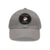 Dad Hat with Leather Patch (Round) - Capybara design