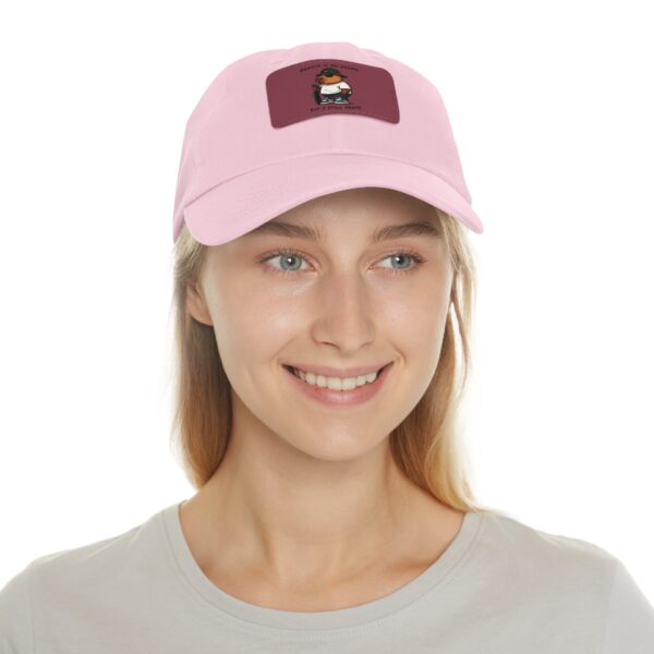 Dad Hat with Leather Patch (Rectangle) - Capybara design