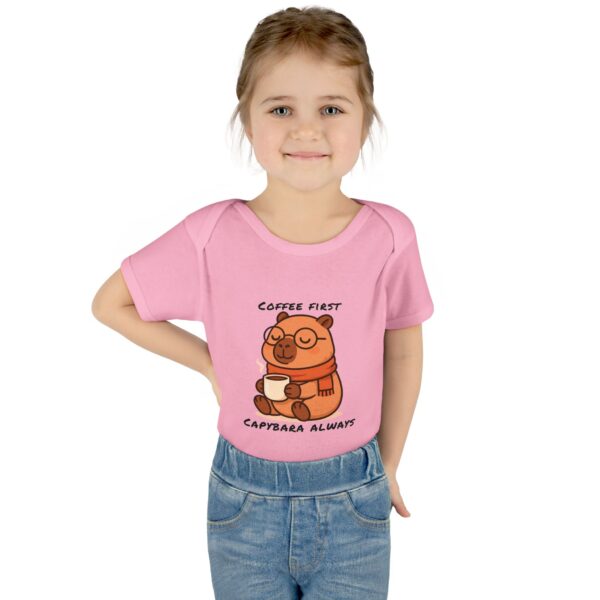 Infant Baby Rib Bodysuit with Cute Capybara Design – Soft, Comfortable, and Perfect for Your Little One