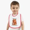 Baby Contrast Trim Jersey Bib with Adorable Capybara Design – Soft, Stylish, and Perfect for Messy Mealtime