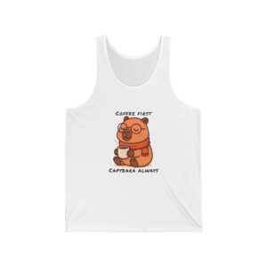 Unisex Jersey Tank Top with Cute Capybara Design – Perfect for Summer Style