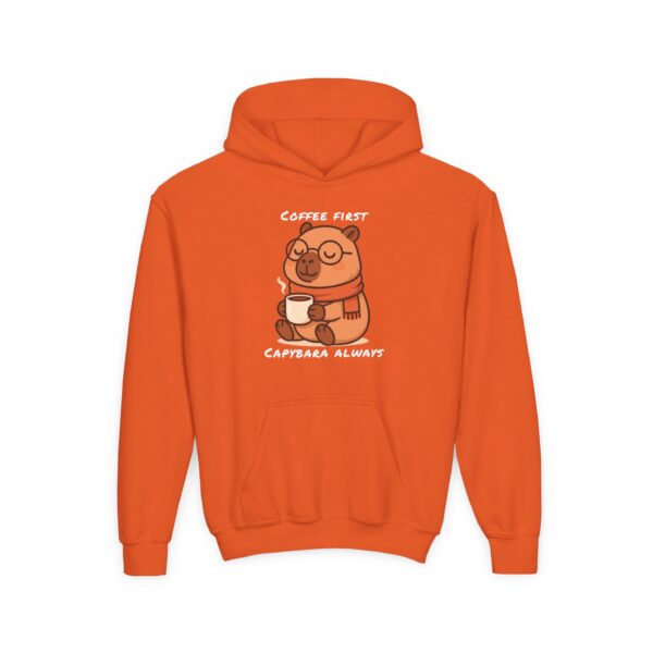 Youth Heavy Blend Hooded Sweatshirt with Cute Capybara Design – Warm, Cozy, and Perfect for Kids