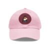 Dad Hat with Leather Patch (Round) - Capybara design