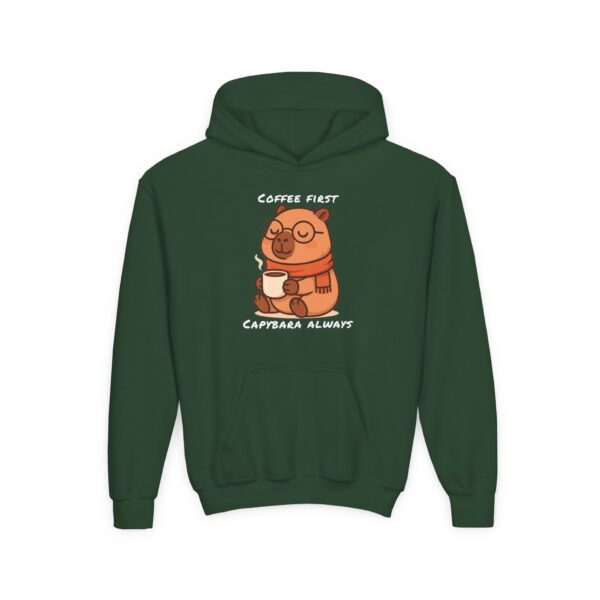 Youth Heavy Blend Hooded Sweatshirt with Cute Capybara Design – Warm, Cozy, and Perfect for Kids