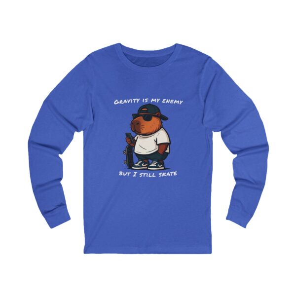 Unisex Jersey Long Sleeve Tee with Unique Capybara Design – Comfortable and Stylish Top