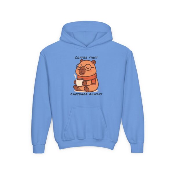 Youth Heavy Blend Hooded Sweatshirt with Cute Capybara Design – Warm, Cozy, and Perfect for Kids