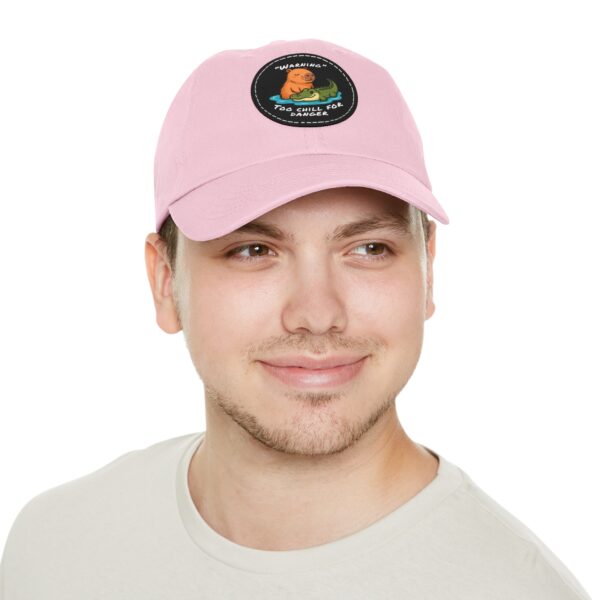 7617694084293030040_2048.jpeg Dad Hat with Leather Patch (Round) - Capybara design