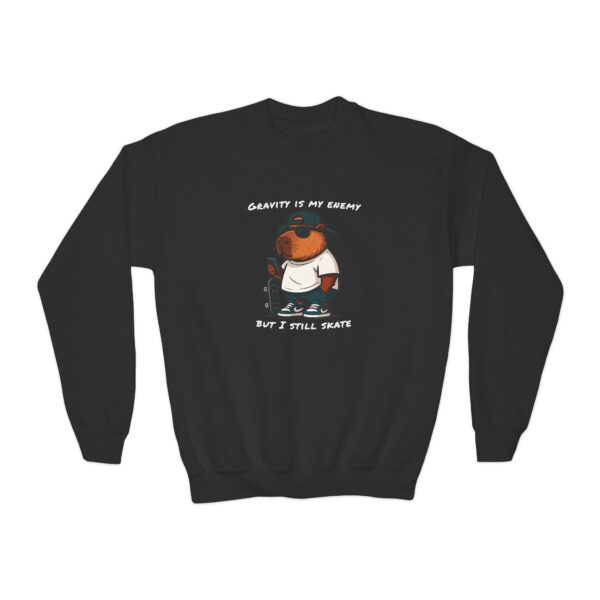 Youth Crewneck Sweatshirt with Adorable Capybara Design – Cozy and Fun for Everyday Wear