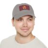 Dad Hat with Leather Patch (Rectangle) - Capybara design