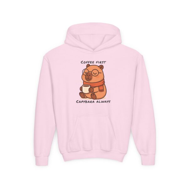Youth Heavy Blend Hooded Sweatshirt with Cute Capybara Design – Warm, Cozy, and Perfect for Kids
