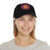 8008167792475582119_2048.jpeg Dad Hat with Leather Patch (Round) - Capybara design