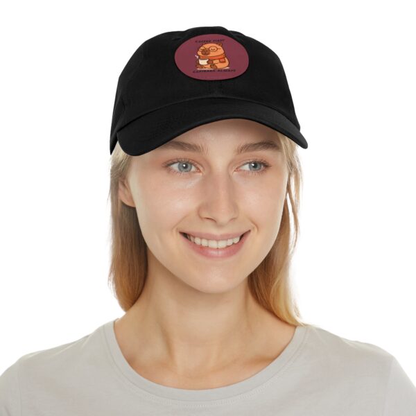 8008167792475582119_2048.jpeg Dad Hat with Leather Patch (Round) - Capybara design