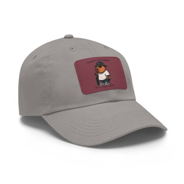 Dad Hat with Leather Patch (Rectangle) - Capybara design