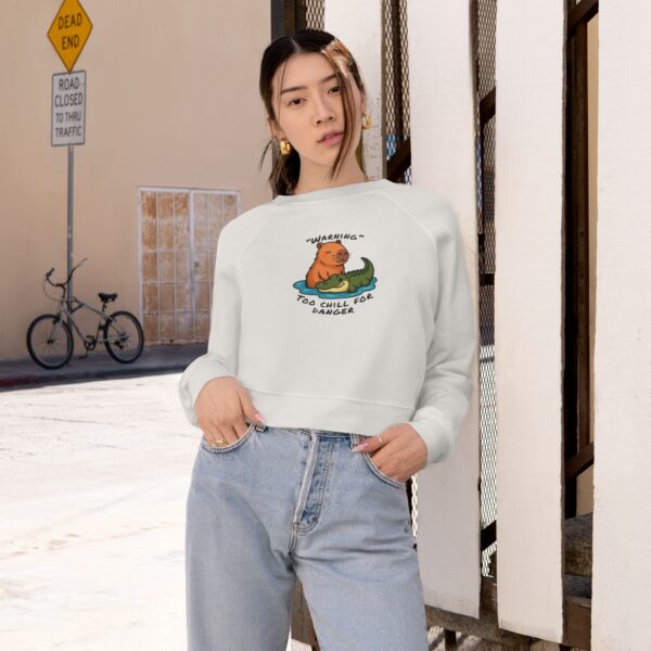 Women's Cropped Fleece Pullover with Cute Capybara Design – Cozy, Trendy, and Fun