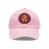 8144526019425072006_2048.jpeg Dad Hat with Leather Patch (Round) - Capybara design