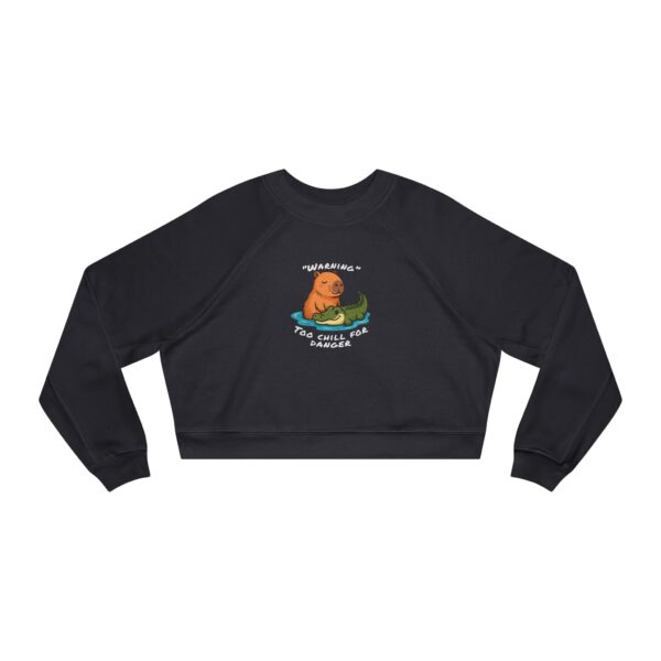 Women's Cropped Fleece Pullover with Cute Capybara Design – Cozy, Trendy, and Fun