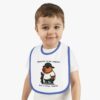 Baby Contrast Trim Jersey Bib with Adorable Capybara Design – Soft, Stylish, and Perfect for Messy Mealtime
