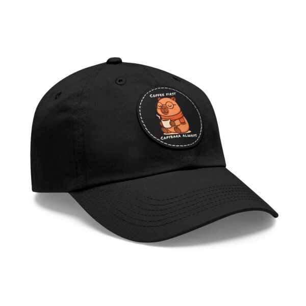 9084530588675097867_2048.jpeg Dad Hat with Leather Patch (Round) - Capybara design