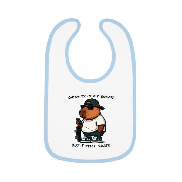 Baby Contrast Trim Jersey Bib with Adorable Capybara Design – Soft, Stylish, and Perfect for Messy Mealtime
