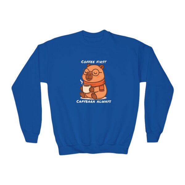 Youth Crewneck Sweatshirt with Adorable Capybara Design – Cozy and Fun for Everyday Wear