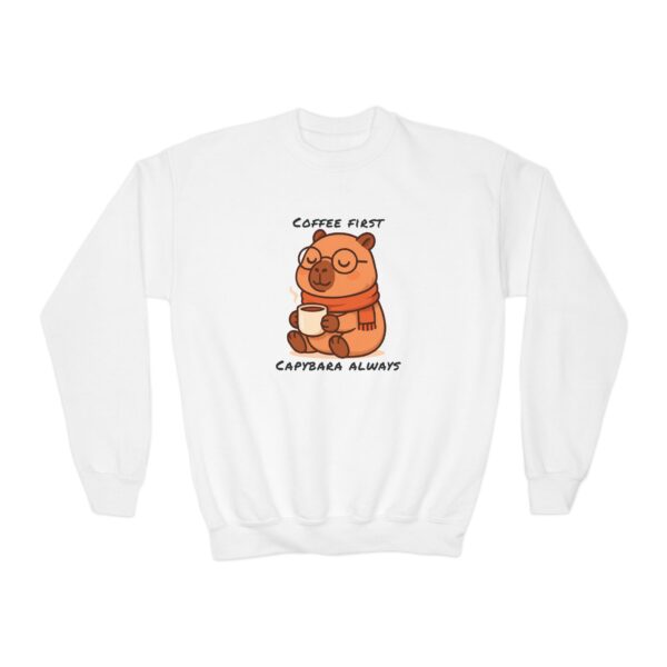 Youth Crewneck Sweatshirt with Adorable Capybara Design – Cozy and Fun for Everyday Wear