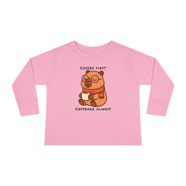 Toddler Long Sleeve Tee with Adorable Capybara Design – Soft, Warm, and Fun for Everyday Wear