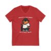 Unisex Short Sleeve V-Neck T-Shirt with Cute Capybara Design – Comfortable Casual Wear