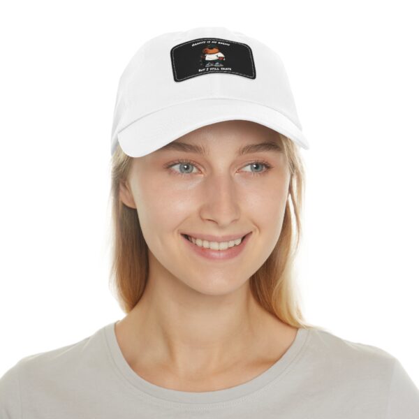 Dad Hat with Leather Patch (Rectangle) - Capybara design