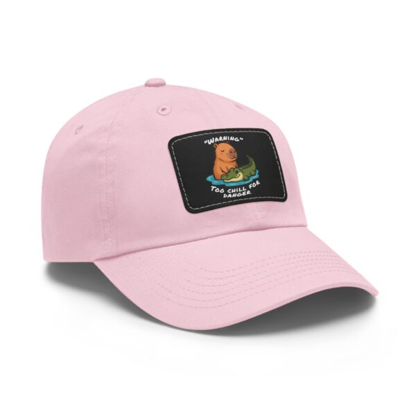 Dad Hat with Leather Patch (Rectangle) - Capybara design