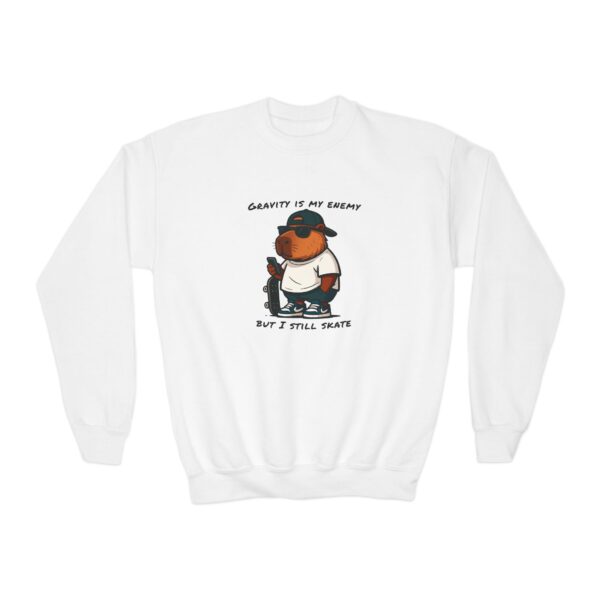 Youth Crewneck Sweatshirt with Adorable Capybara Design – Cozy and Fun for Everyday Wear