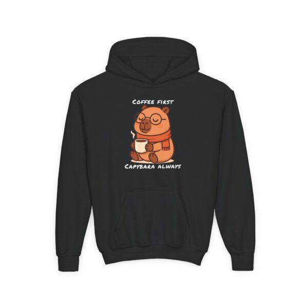 Youth Heavy Blend Hooded Sweatshirt with Cute Capybara Design – Warm, Cozy, and Perfect for Kids