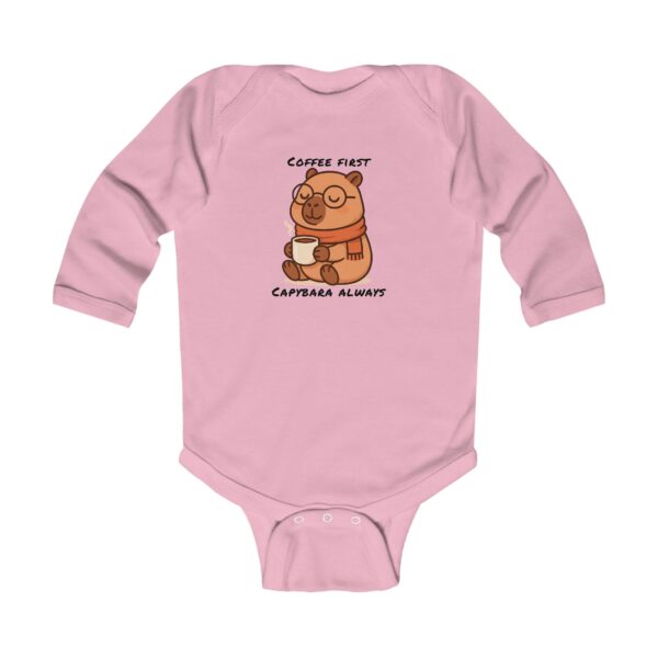Infant Long Sleeve Bodysuit with Cute Capybara Design – Soft, Cozy, and Perfect for Baby's Everyday Comfort