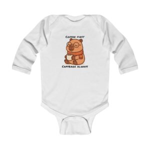 Infant Long Sleeve Bodysuit with Cute Capybara Design – Soft, Cozy, and Perfect for Baby's Everyday Comfort