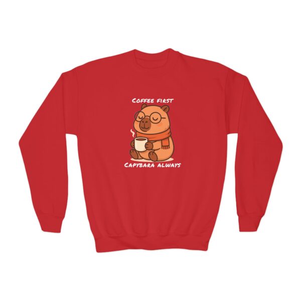 Youth Crewneck Sweatshirt with Adorable Capybara Design – Cozy and Fun for Everyday Wear