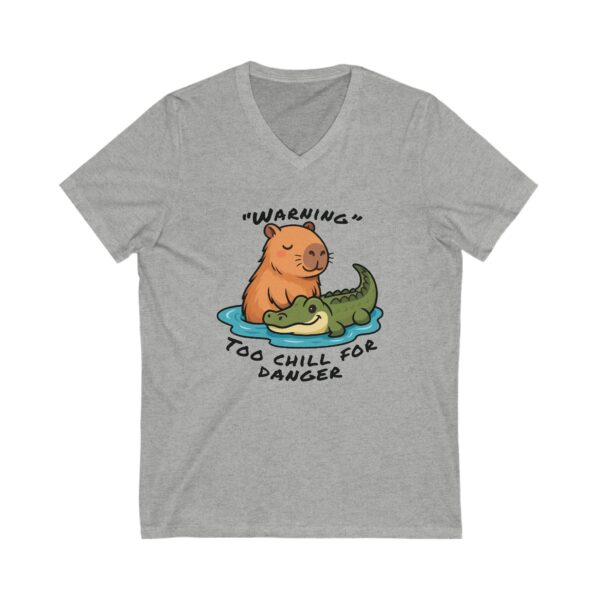 Unisex Short Sleeve V-Neck T-Shirt with Cute Capybara Design – Comfortable Casual Wear